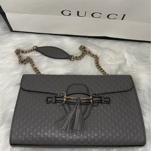 Large Gray Emily Shoulder bag